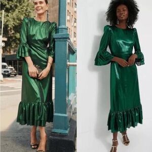 Tuckernuck Shimmering Emerald Long Sleeve Dress